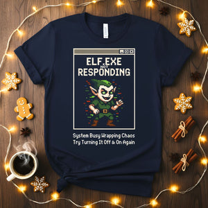 elf.exe Not Responding Windows Error Parody Christmas T-Shirt