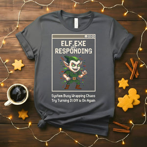 elf.exe Not Responding Windows Error Parody Christmas T-Shirt