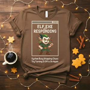 elf.exe Not Responding Windows Error Parody Christmas T-Shirt