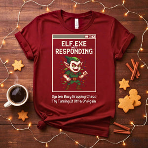 elf.exe Not Responding Windows Error Parody Christmas T-Shirt