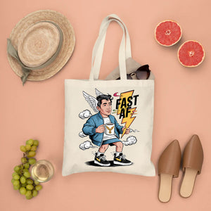 fast af parody canvas tote