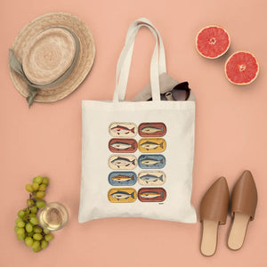 fish lovers canvas tote bag