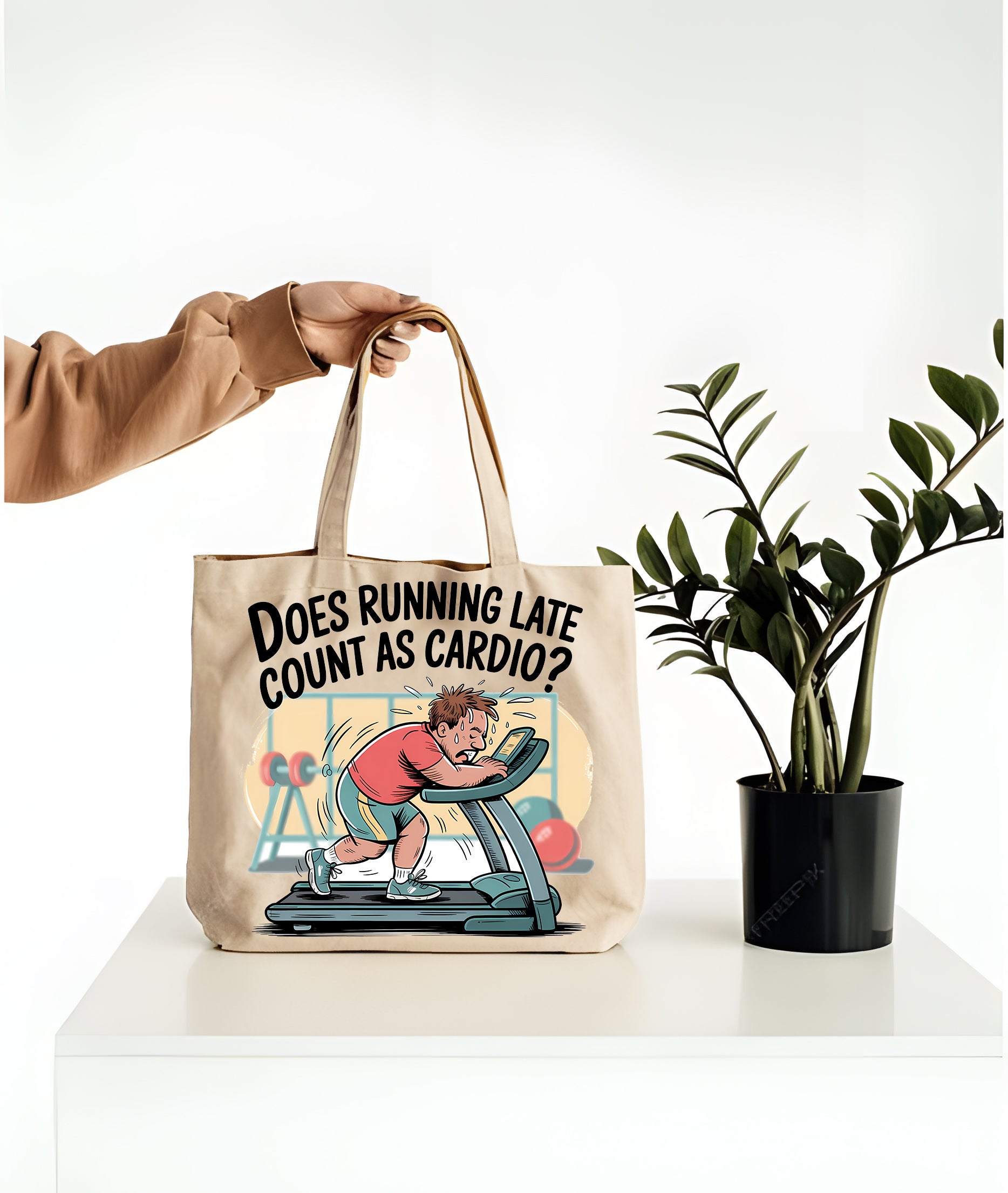 funny cardio meme tote bag