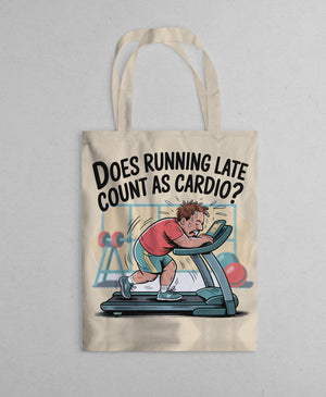 funny cardio meme tote bag