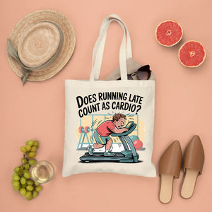 funny cardio meme tote bag