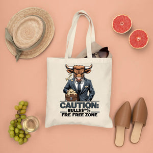 funny caution please tote bag