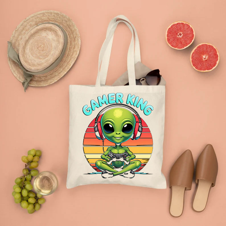 gamer king tote bag