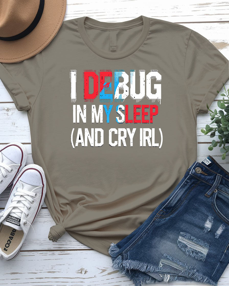 i Debug Funny Programmer Typography Tee by Memez Store