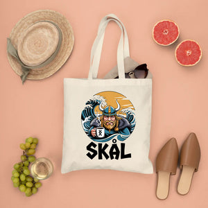 Skål Tote Bag – Viking Toast Humor Canvas by Memez Store
