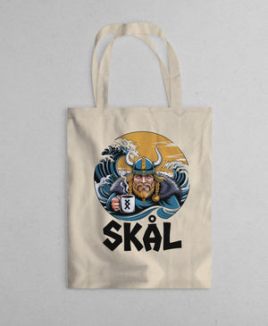 Skål Tote Bag – Viking Toast Humor Canvas by Memez Store