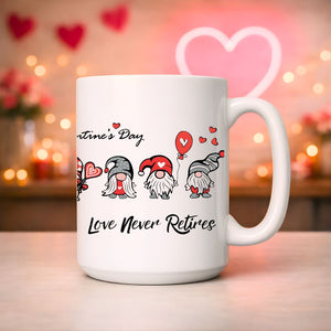 love never retires day ceramic mug love quote