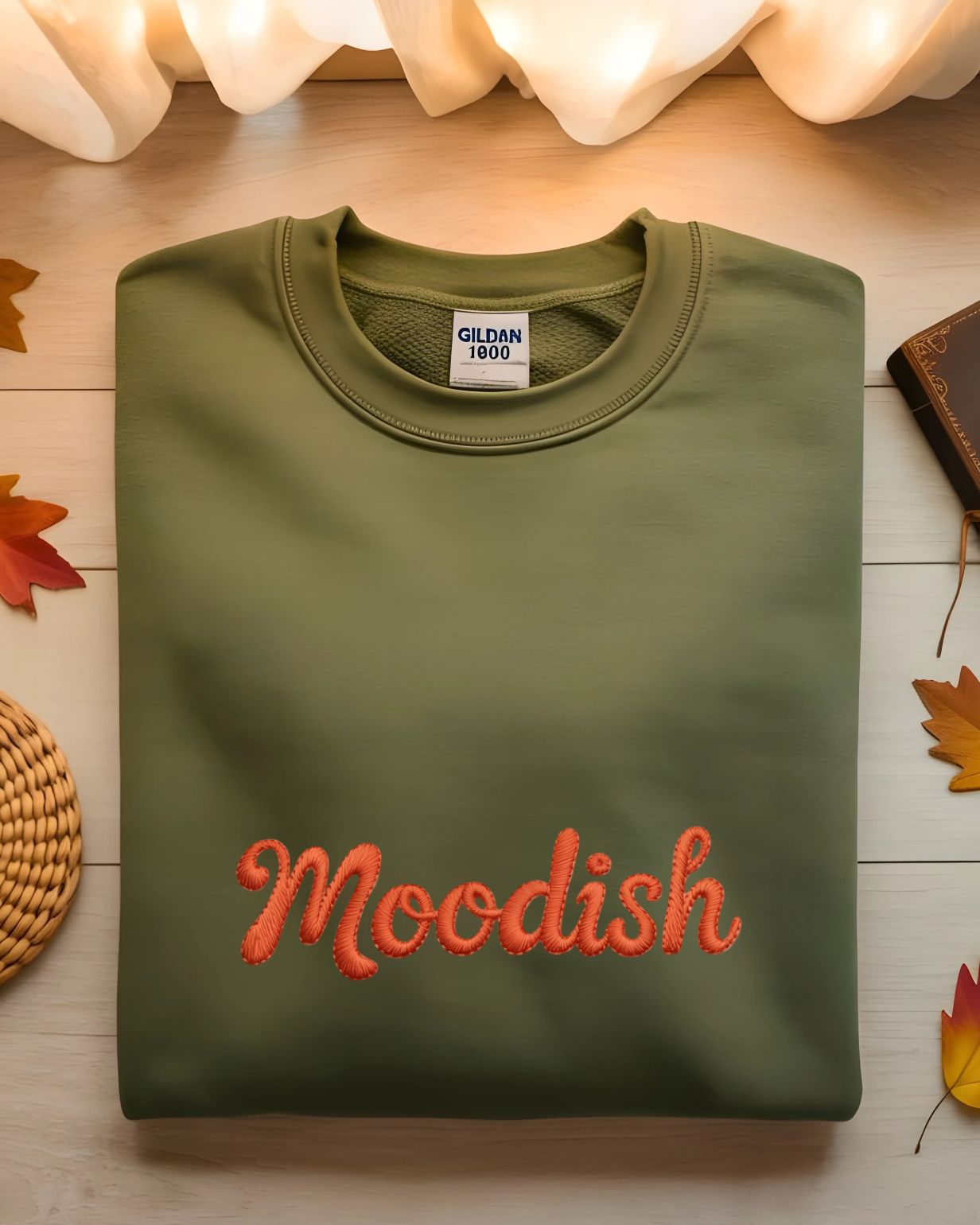 Funny embroidered moodish crewneck sweatshirt