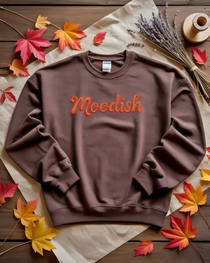 Funny embroidered moodish crewneck sweatshirt