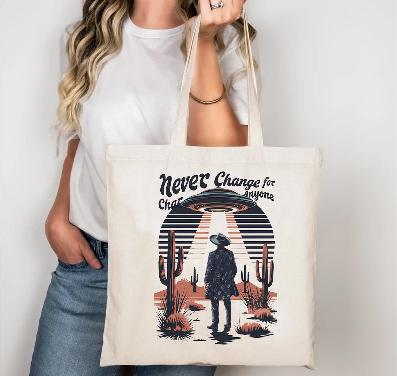 retro vintage canvas tote bag