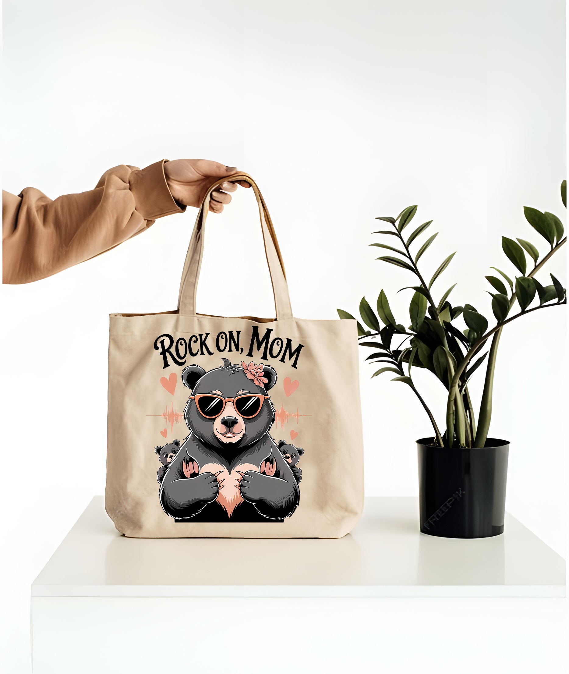 rock on momy funny bear tee