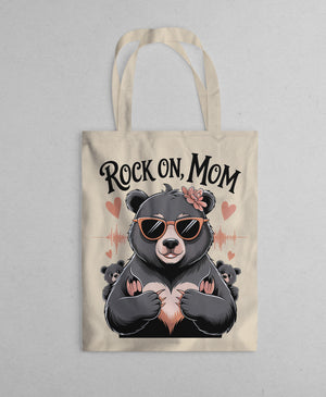 rock on momy funny bear tee