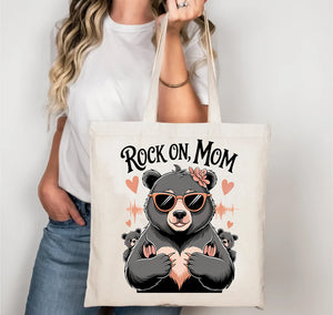 rock on momy funny bear tee
