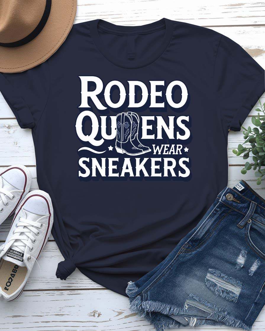 rodeo queen wear sneakers funny graphic tee