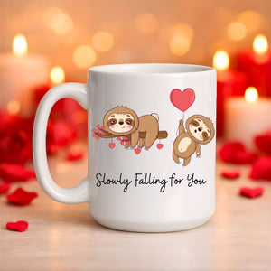 slowly falling for you valentine mug