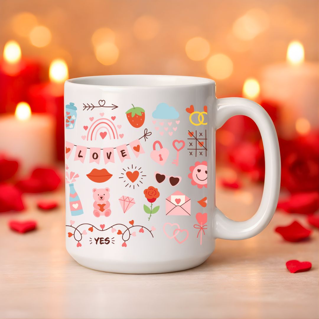 valentines day ceramic mug love