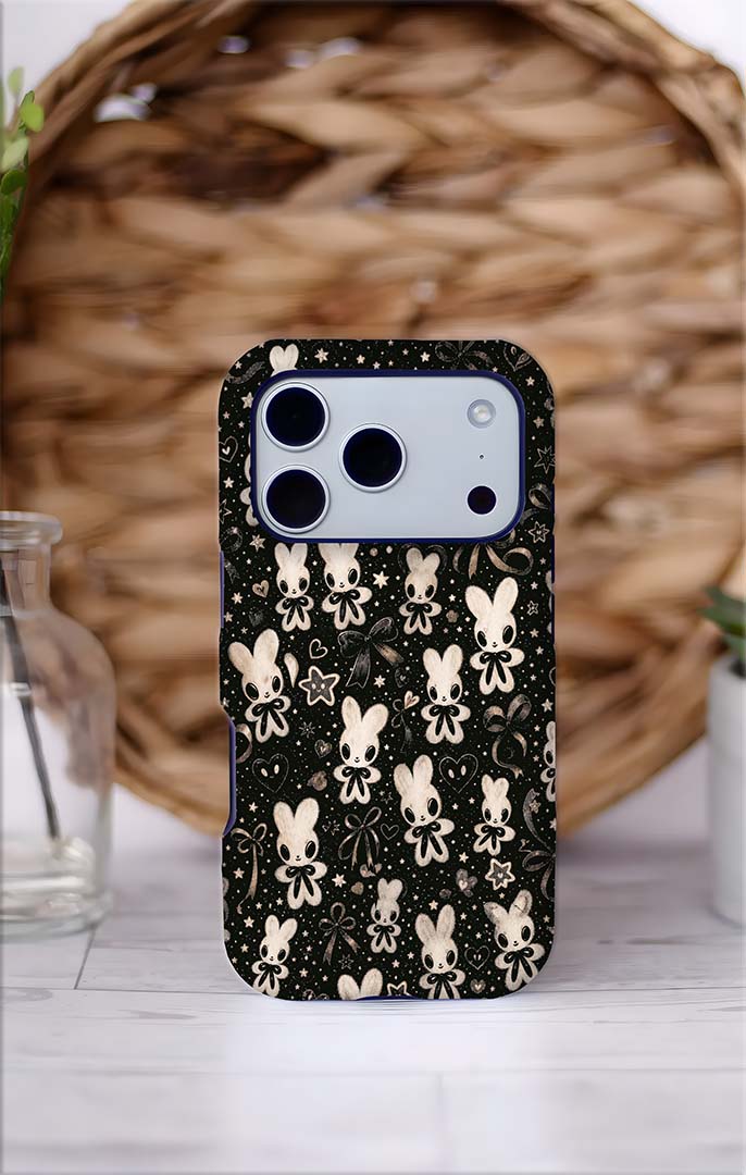 Cute Kawaii Bunny Pattern Tough Magnetic Phone Case