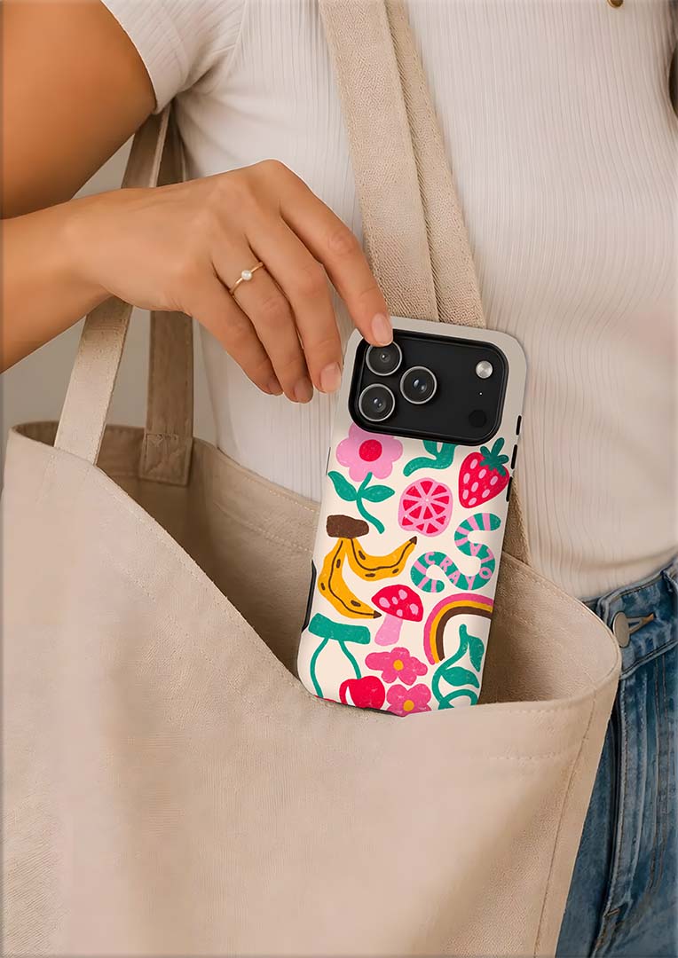 Floral Fruit Pattern Tough Magnetic Phone Case