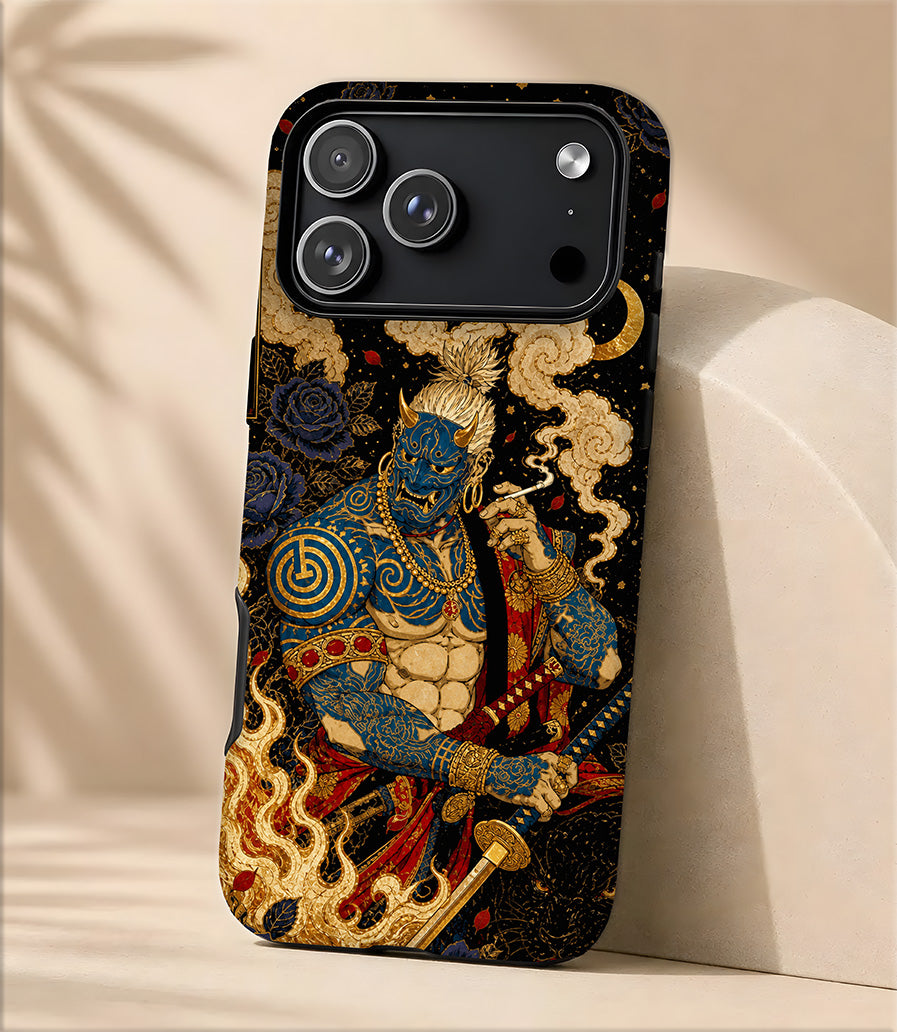 Demon Warrior Tough Magnetic Phone Case — Japanese Oni Art
