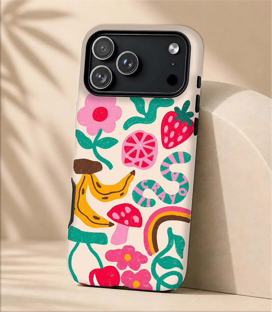 Floral Fruit Pattern Tough Magnetic Phone Case