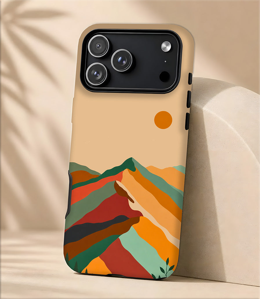 Retro Mountain Sunset Tough Magnetic Phone Case