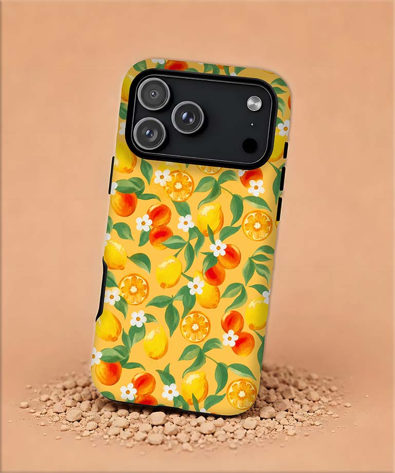 Tough Magnetic Case — Bright Citrus Floral Protective Phone Cover