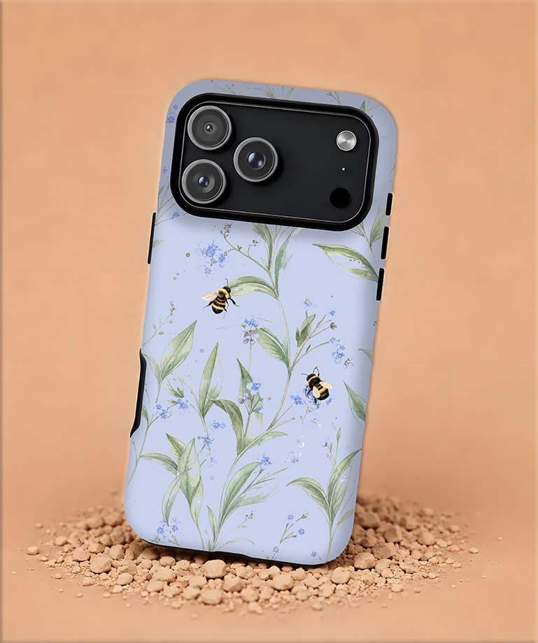Bee Floral Tough Magnetic Phone Case — Protective Floral iPhone Cover