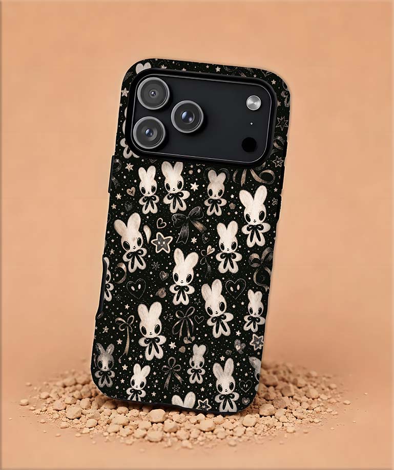 Cute Kawaii Bunny Pattern Tough Magnetic Phone Case