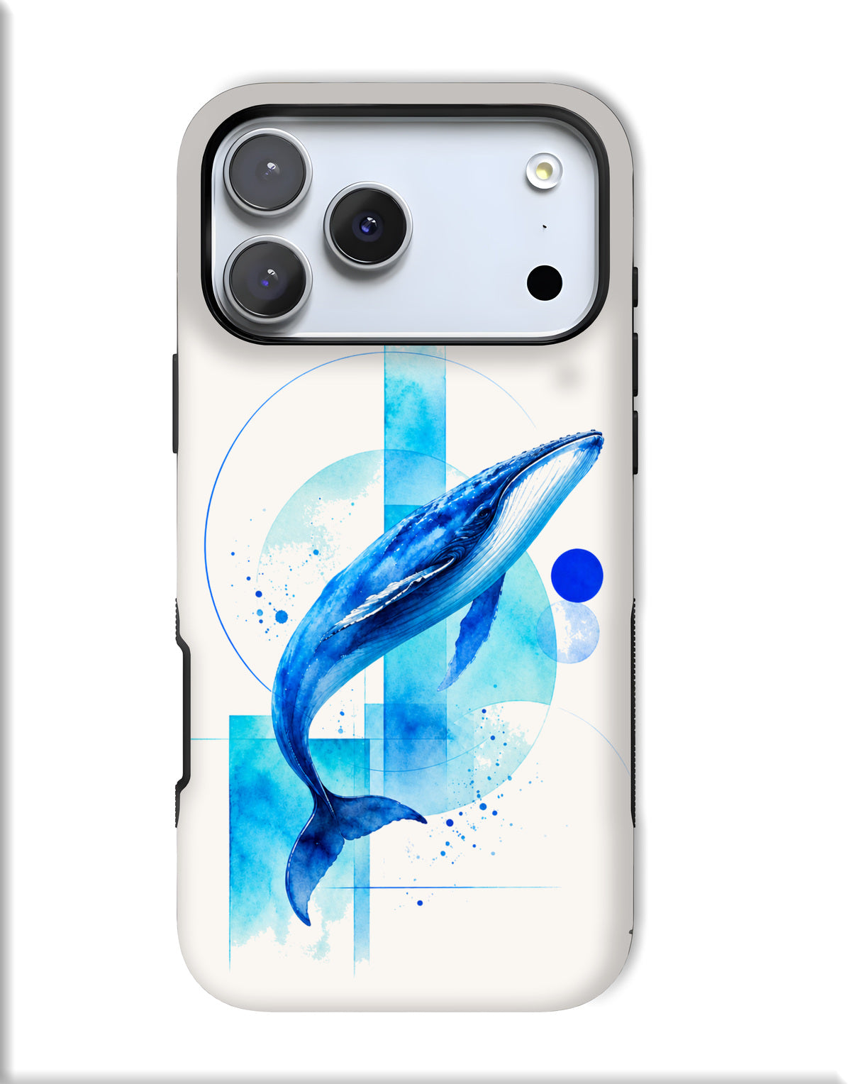 Whale Wave Tough Magnetic Phone Case – Blue Watercolor Cetacean Design