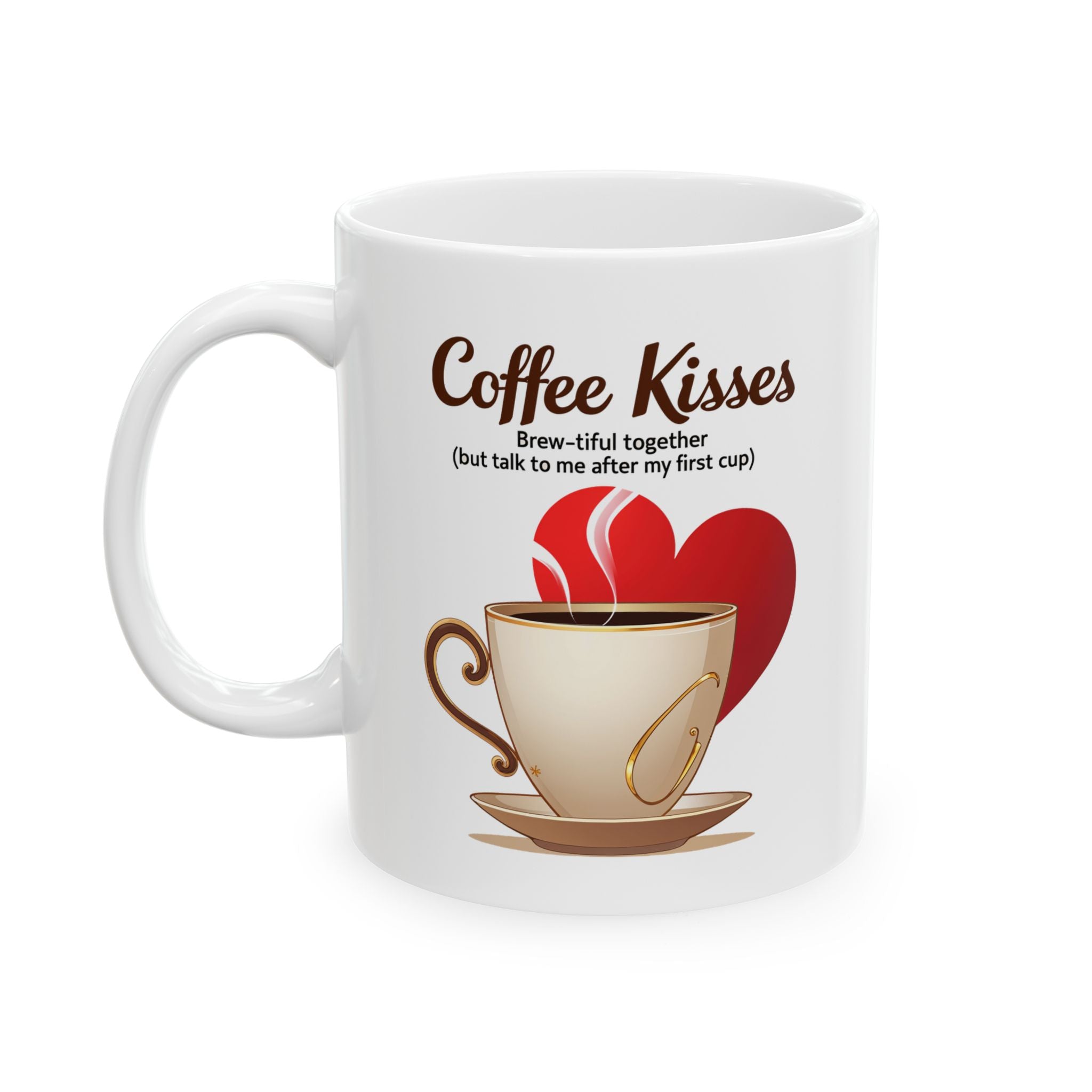 Coffee Kisses funny and meme Mug by Memez store