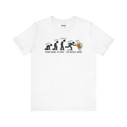 Funny Meme Unisex Tee - Crawl To Chug Design Beer Funny Meme Stee