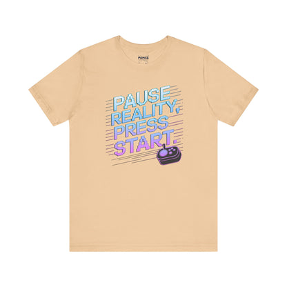 Gamer Pause Reality Press Tee - Unisex Jersey Short Sleeve