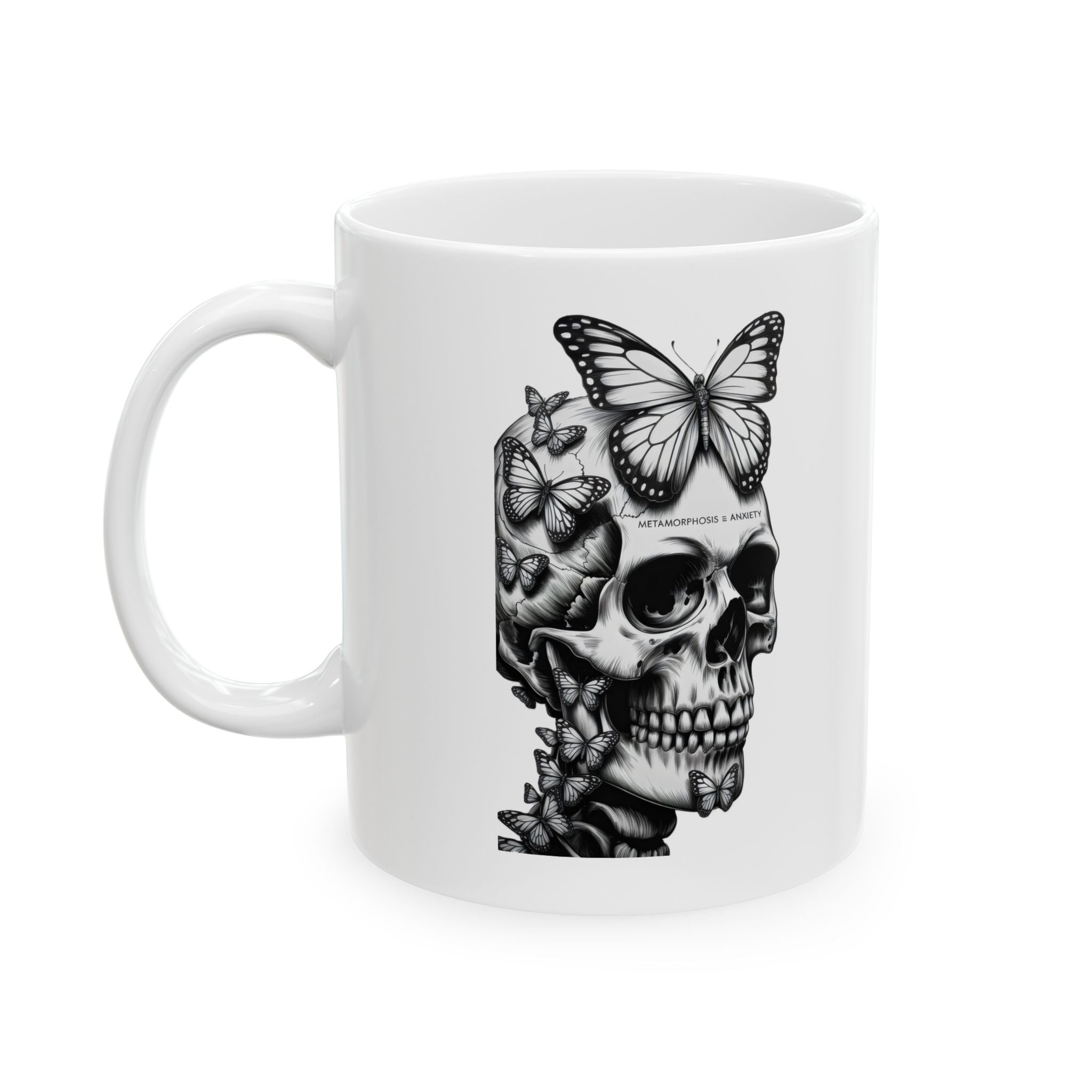 Skull With Butterfly Funny Mug
