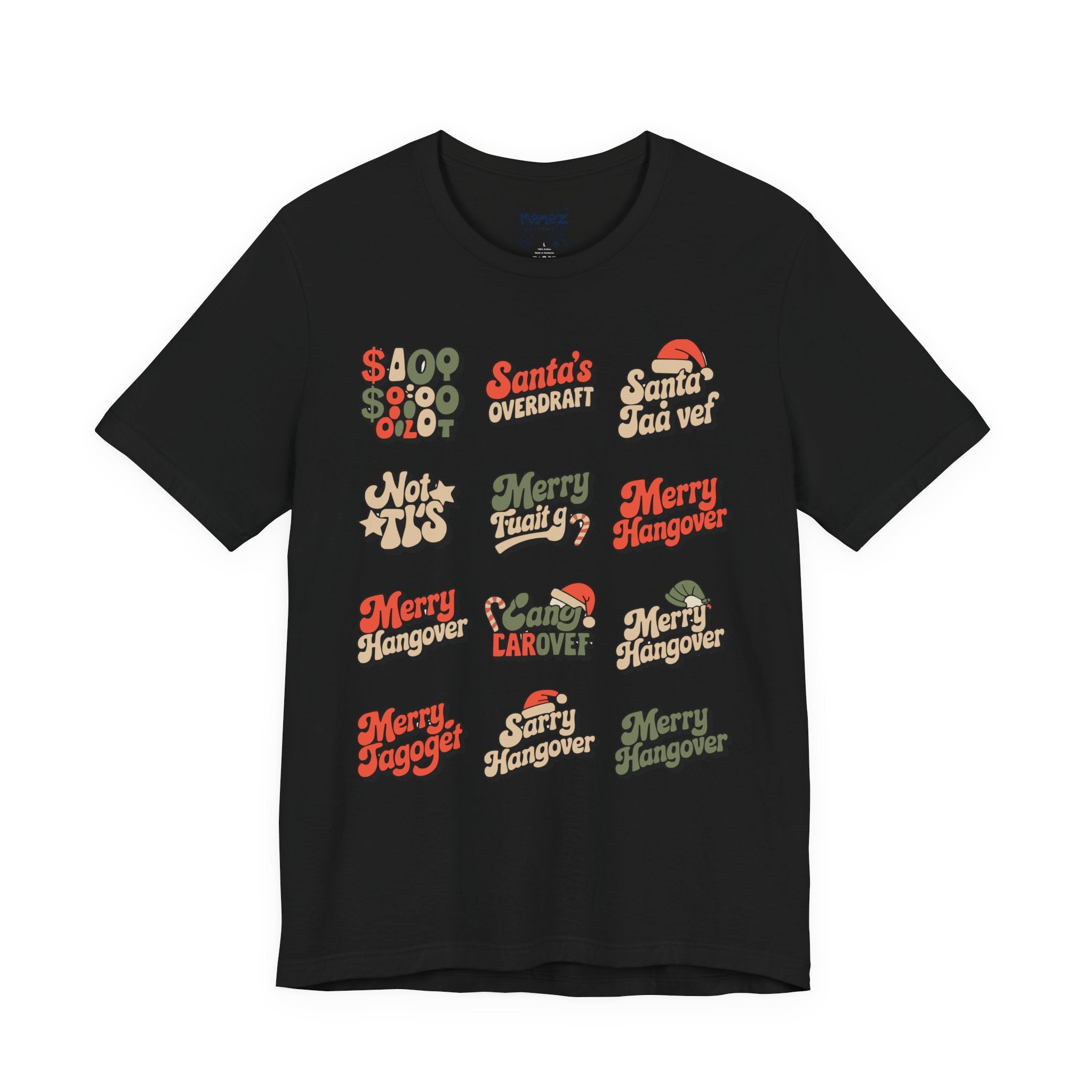 Chirstmas Typo Collage Collection Meme Funny Tee