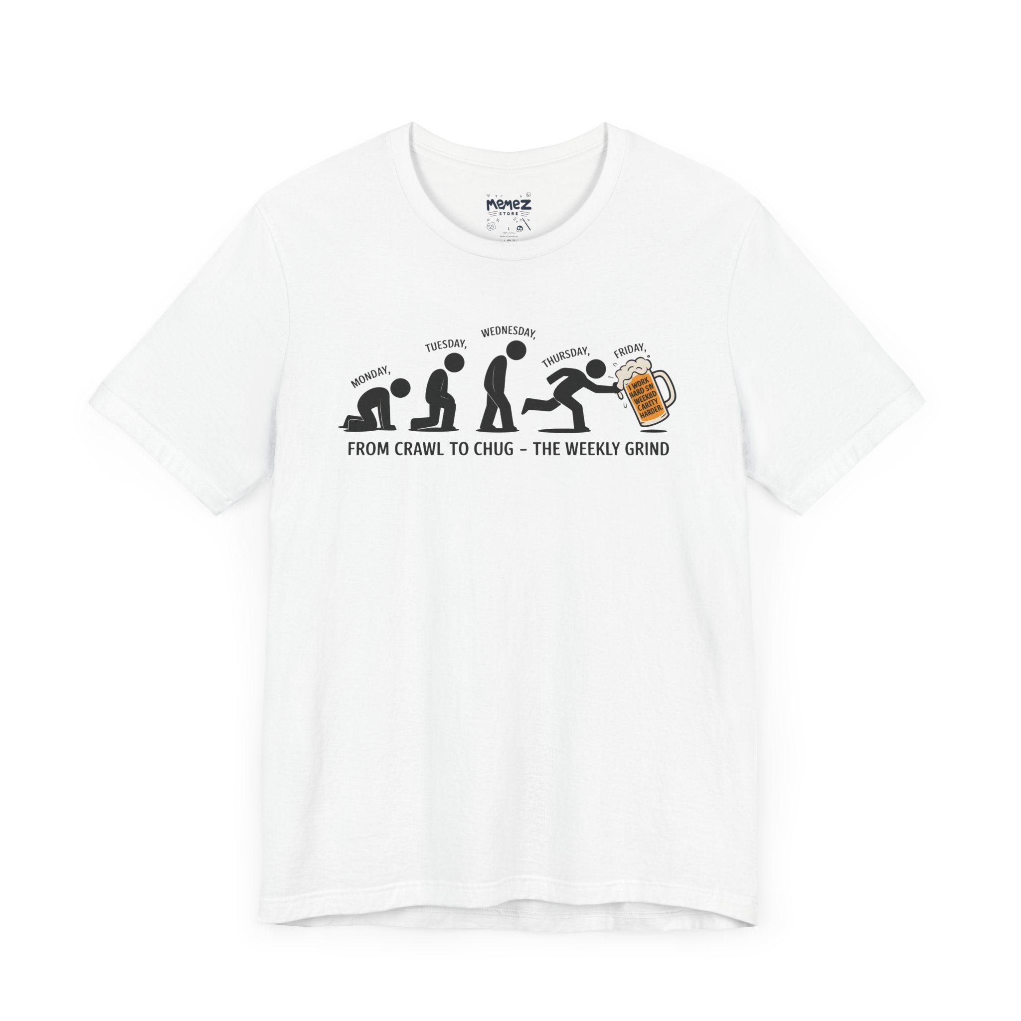 Funny Meme Unisex Tee - Crawl To Chug Design Beer Funny Meme Stee