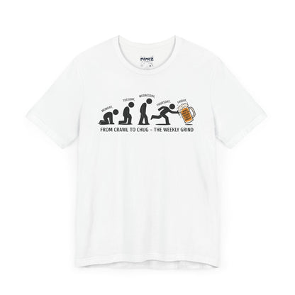 Funny Meme Unisex Tee - Crawl To Chug Design Beer Funny Meme Stee