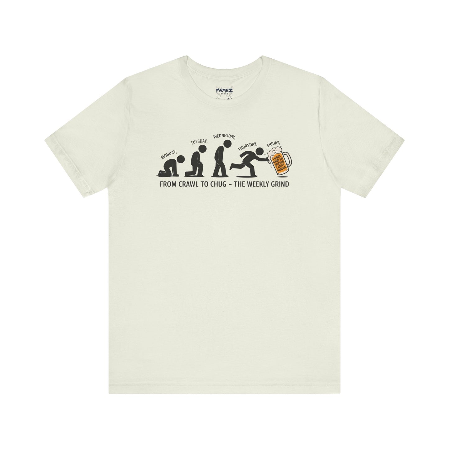 Funny Meme Unisex Tee - Crawl To Chug Design Beer Funny Meme Stee