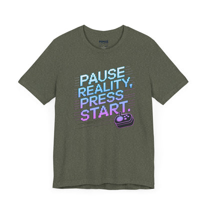 Gamer Pause Reality Press Tee - Unisex Jersey Short Sleeve