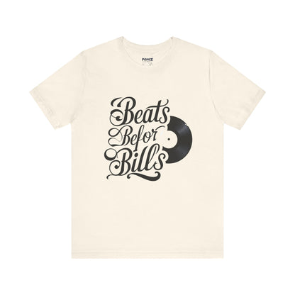Music Lover's Unisex Tee - Beats Before Bills by Memez Store