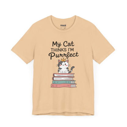 My Cat Thinks I am Purfect Funny Meme Tee by Memez Store