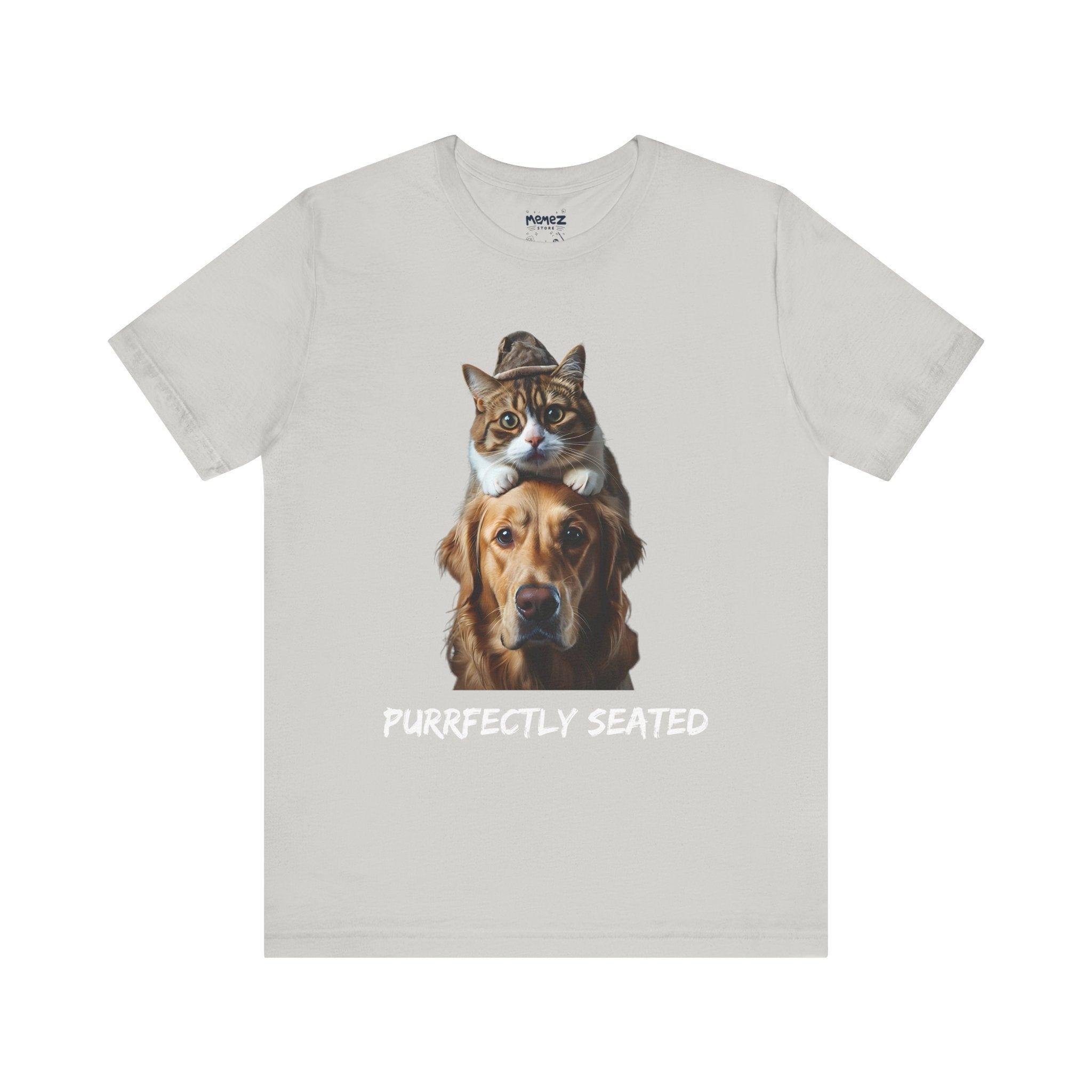 Purfectly Seated a pet lovers Unisex Jersey Short Sleeve Tee by Memez Store