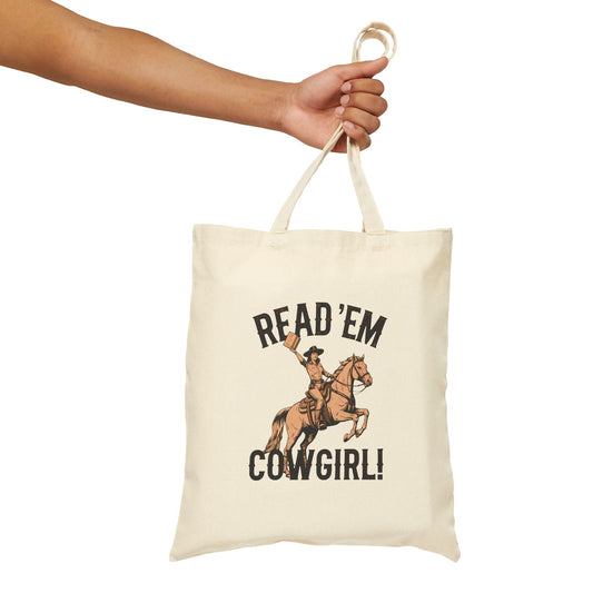 Read'em Cowgril Retro Funny Meme Tote Bag By Memez store