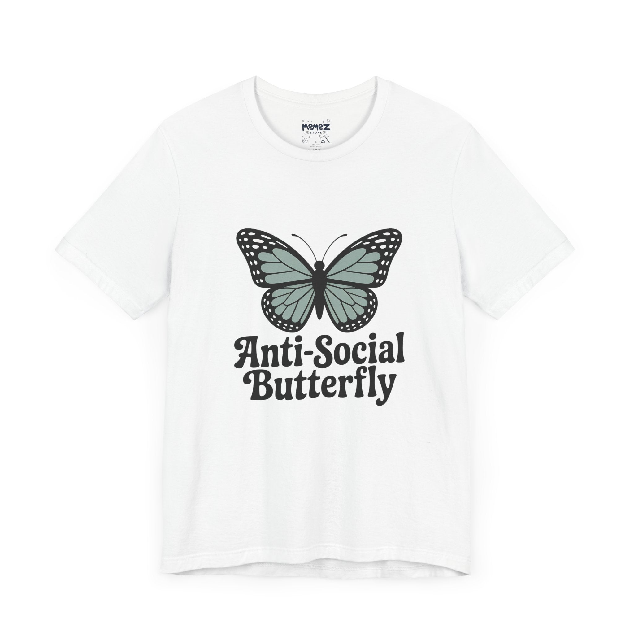 Unisex Jersey Short Sleeve Tee - Anti-Social Butterfly Tee By memez store