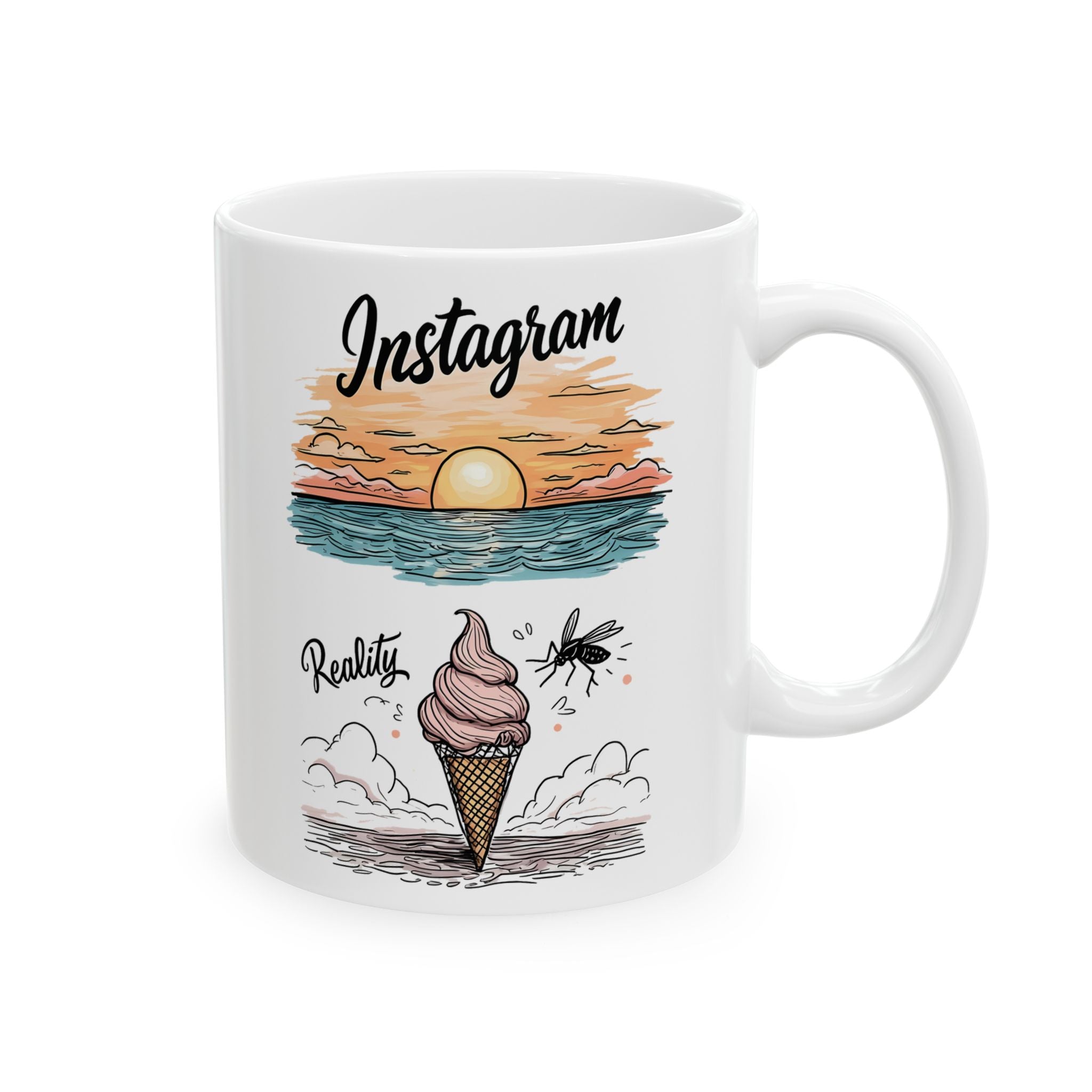 Reality Vs Social Media a Funny and Meme Mug By Meme Store