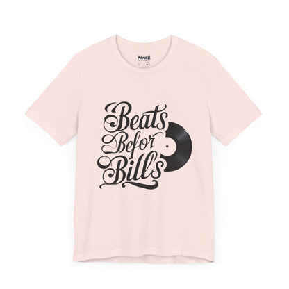 Music Lover's Unisex Tee - Beats Before Bills by Memez Store