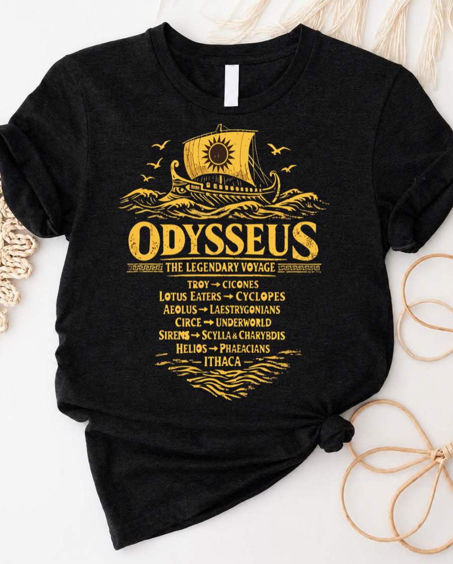 Odysseus Mythology T-Shirt — Legendary Voyage Tee with Epic Odyssey Graphic
